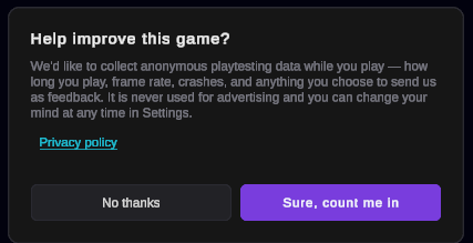 The built-in consent dialog