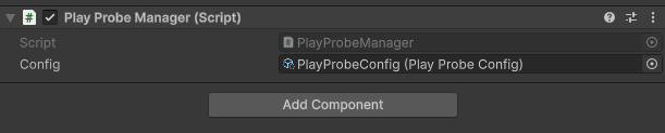 The PlayProbeManager component in the inspector
